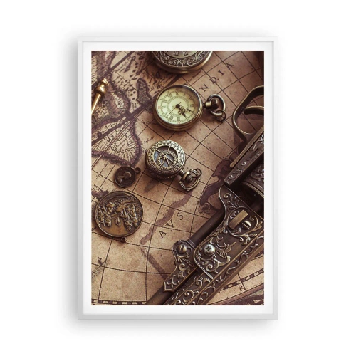 Affiche dans un cadre blanc - Poster - L'aventure appelle - 70x100 cm