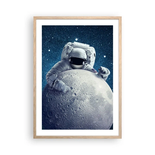 Affiche dans un chêne clair - Poster - Comique de l'espace - 50x70 cm