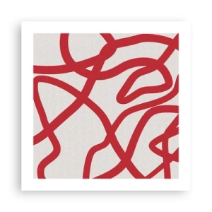 Affiche - Poster - Rouge sur blanc - 50x50 cm