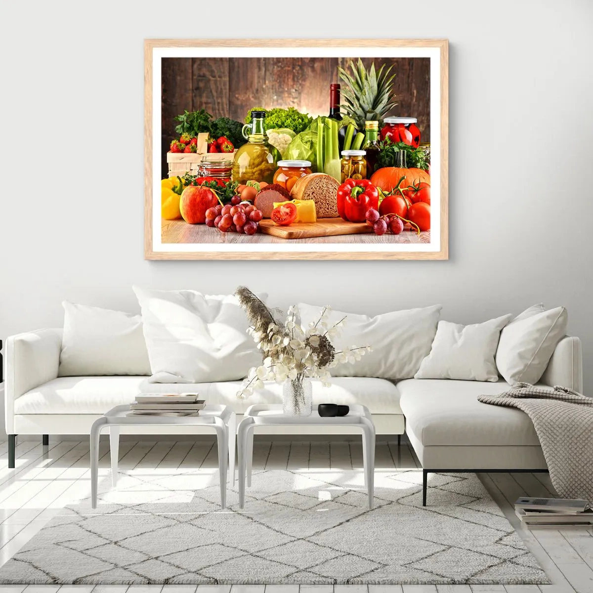 Affiche dans un chêne clair - Poster - Fumé, cuit au four et mariné - 100x70 cm