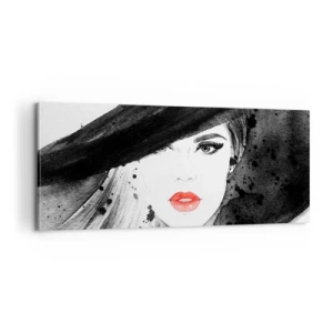 Impression sur toile - Image sur toile - Dame en noir - 100x40 cm