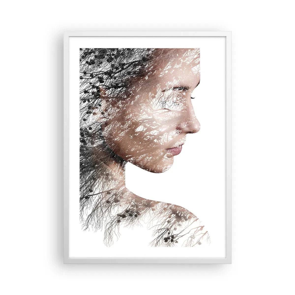 Affiche dans un cadre blanc - Poster - L'âme de la forêt - 50x70 cm