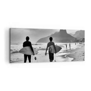 Impression sur toile - Image sur toile - Samba sur une vague - 100x40 cm