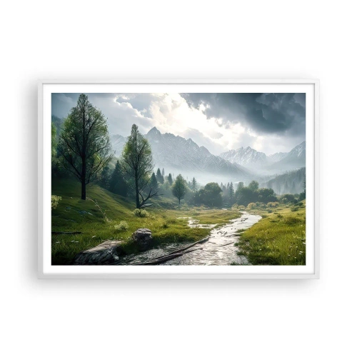 Affiche dans un cadre blanc - Poster - Aller et retour - 100x70 cm