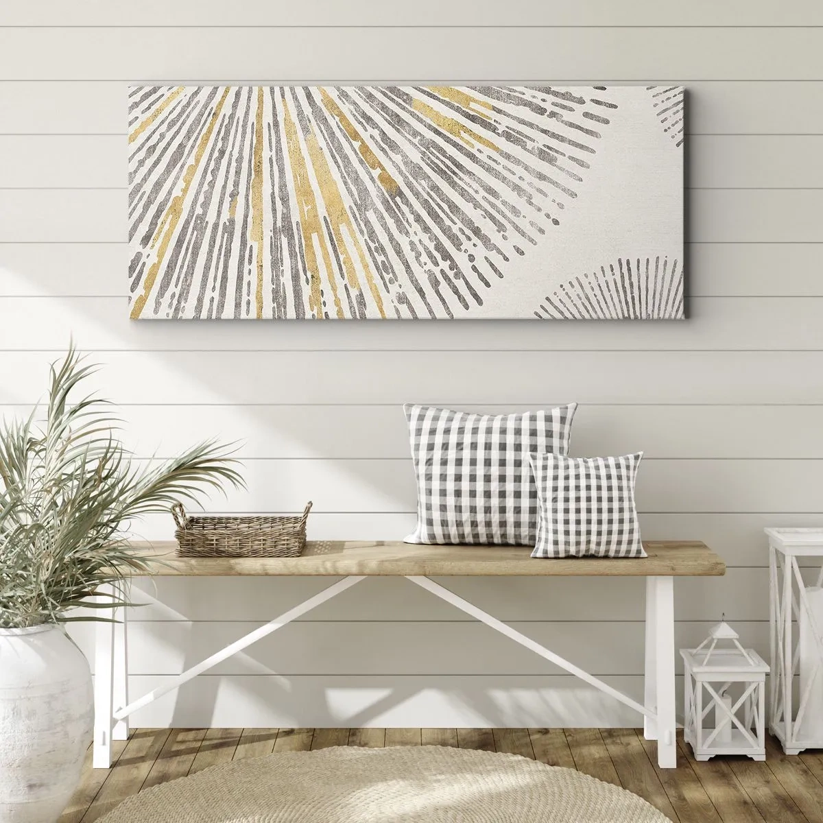 Impression sur toile - Image sur toile - Motif abstrait en forme de rayon - 160x50cm - La beauté du rayon - Décoration murale moderne pour le salon et la chambre ARTTOR