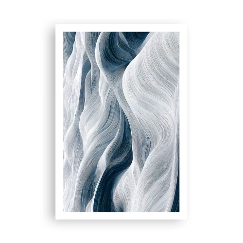 Affiche - Poster - Vagues blanches et bleues - 61x91 cm