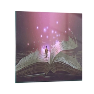 Impression sur verre - Image sur verre - Invitation à un autre monde - lisez ! - 30x30 cm