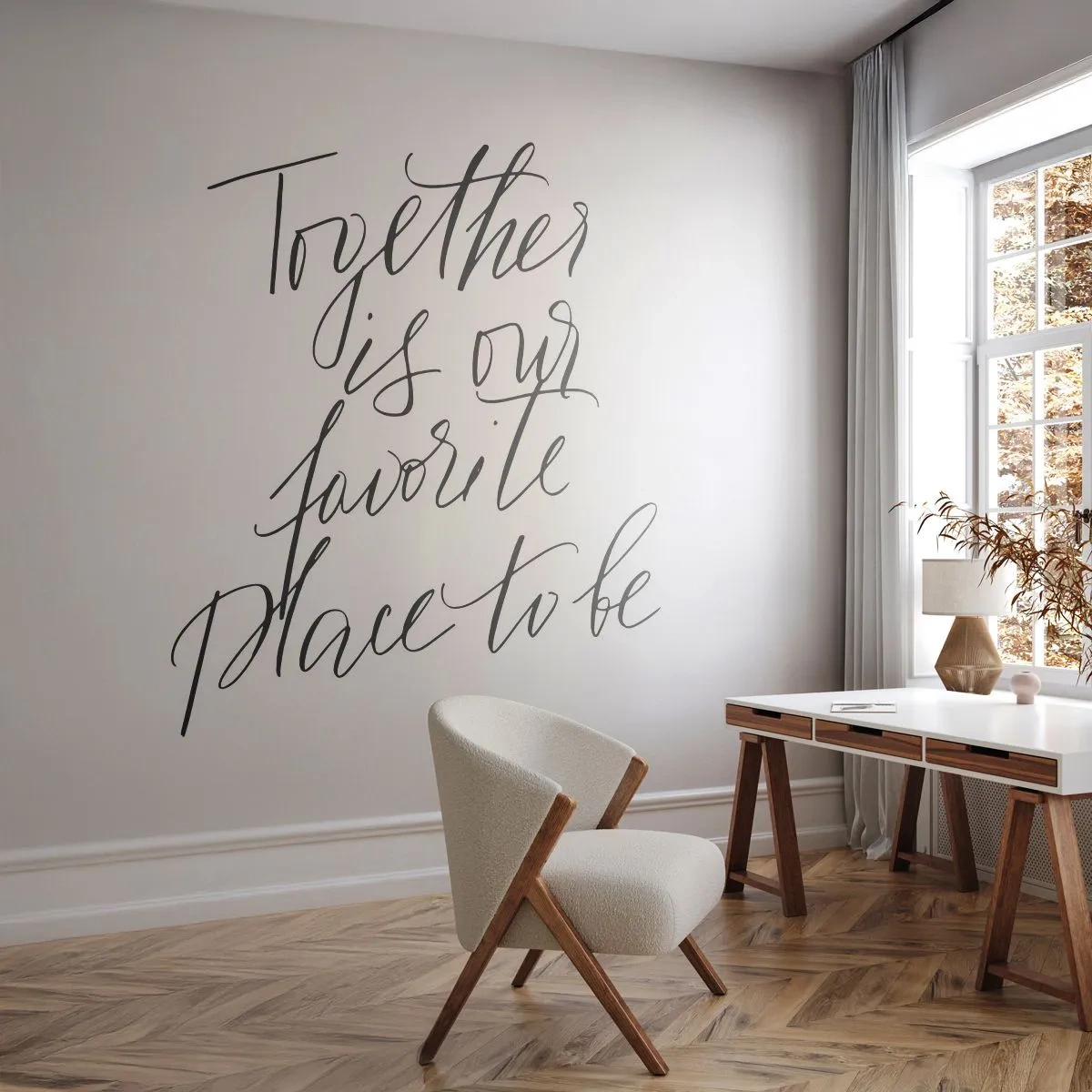 Papier Peint Photo Premium Sand - Inscription calligraphique minimaliste - 100x70cm - Vous aussi vous le sentez? - Décoration murale moderne pour le salon et la chambre ARTTOR
