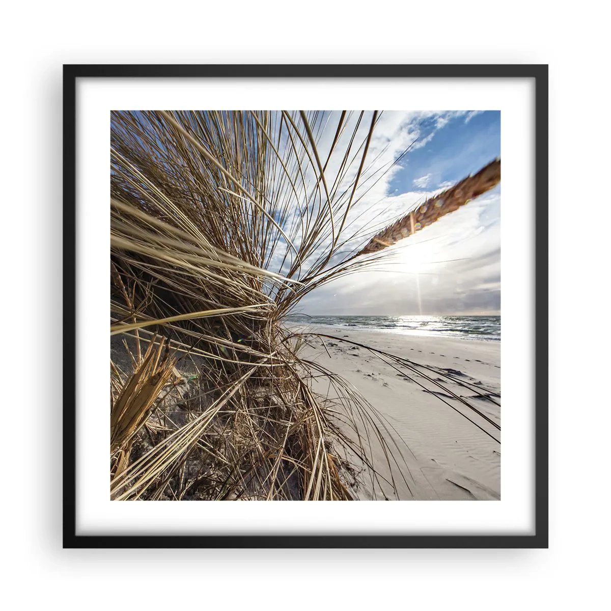 Affiche dans un cadre noir - Poster - Rencontre des éléments - 50x50 cm
