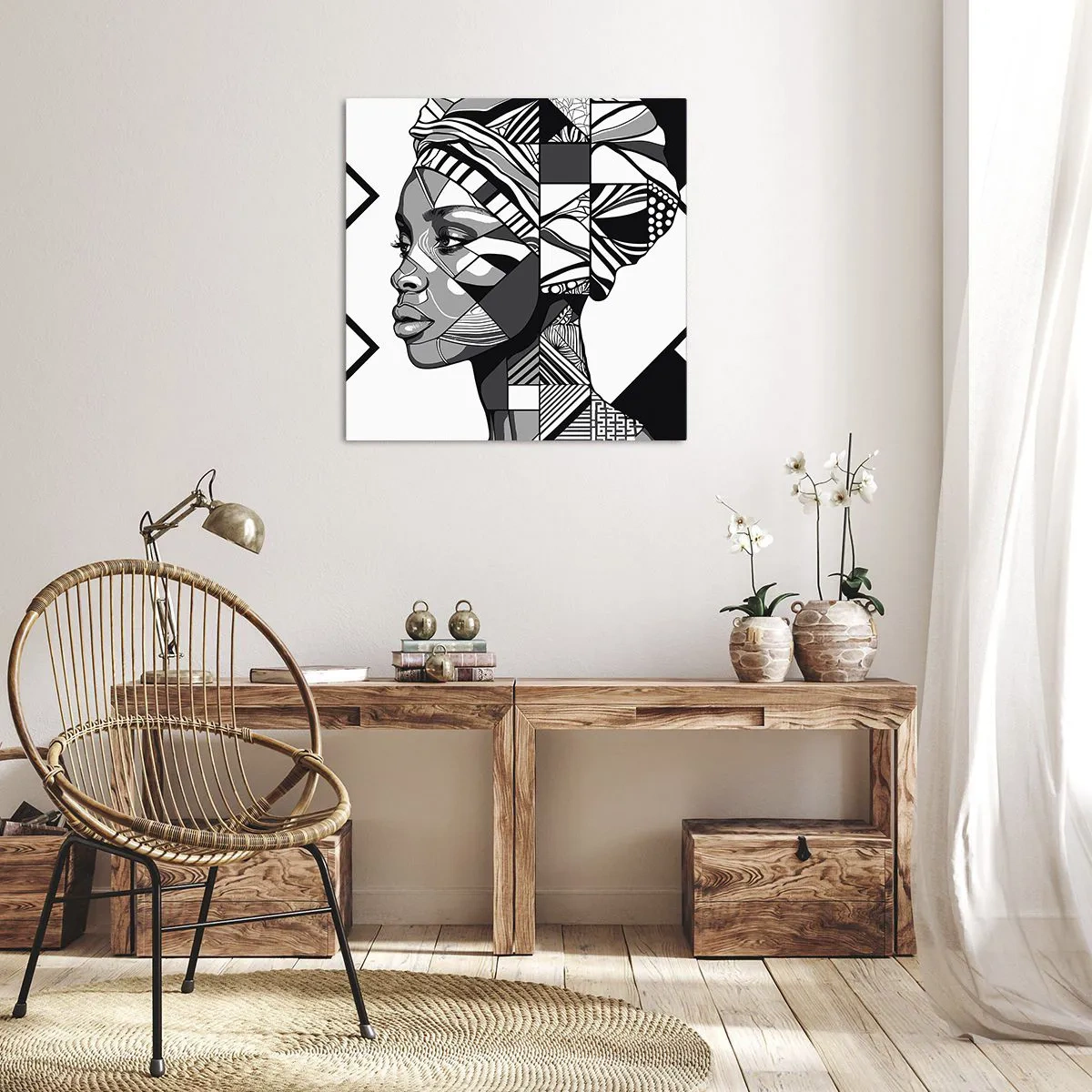 Impression sur toile - Image sur toile - Portrait ethnique - 60x60 cm