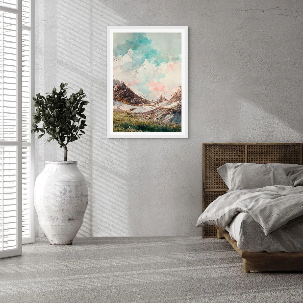 Affiche dans un cadre blanc - Poster - Lames de roche - 30x40 cm