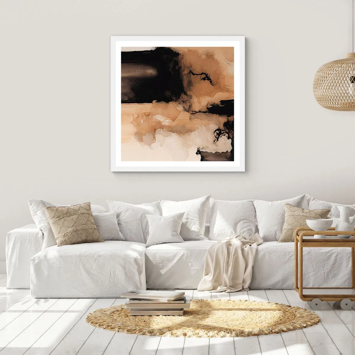 Affiche dans un cadre blanc - Poster - Une abstraction intrigante - 40x40 cm