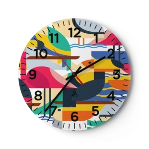 Horloge murale - Pendule murale - Fête des oiseaux - 30x30 cm
