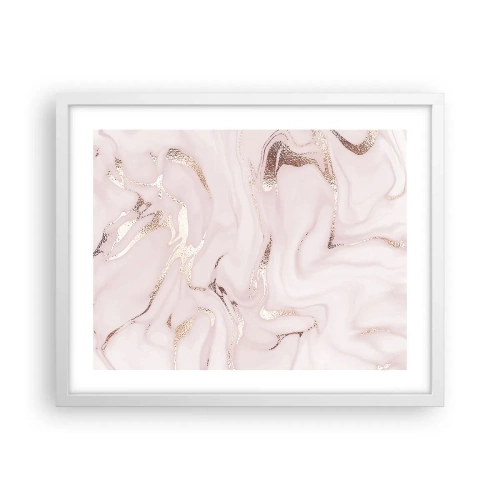 Affiche dans un cadre blanc - Poster - Dans un châle rose - 50x40 cm