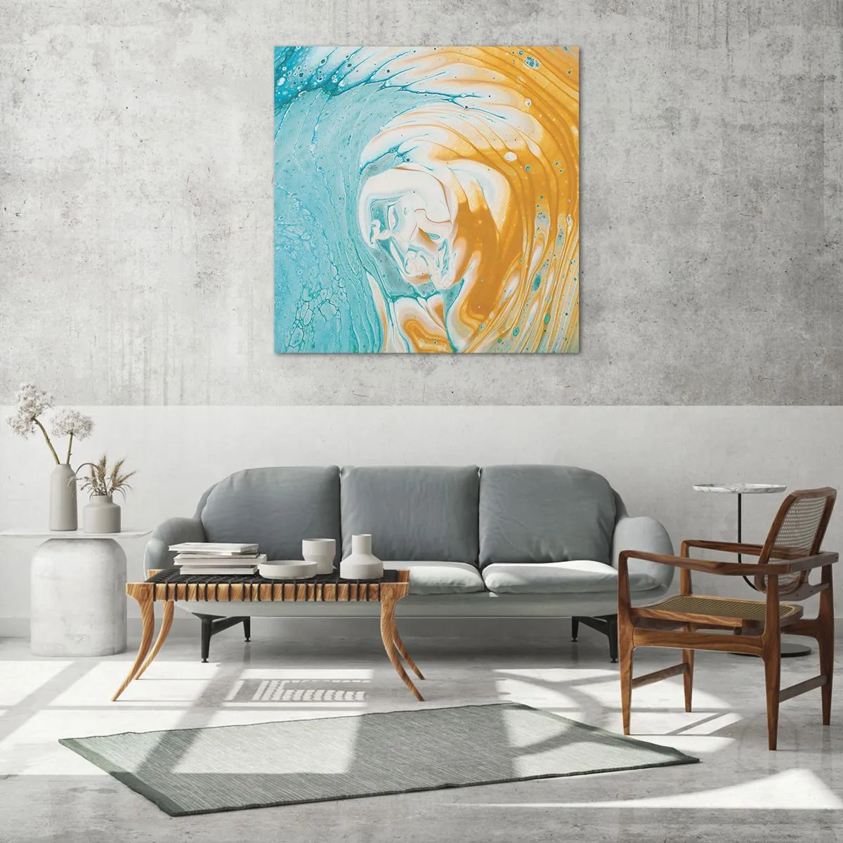 Impression sur verre - Image sur verre - Tourbillon pastel - 40x40 cm