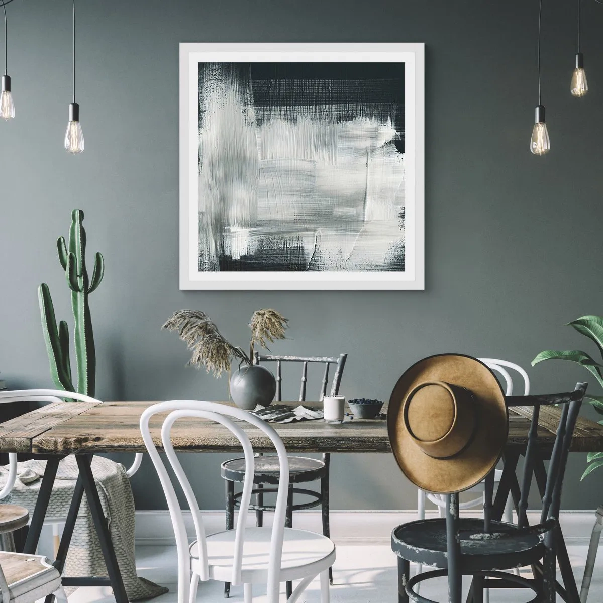 Affiche dans un cadre blanc - Poster - Tissé à la verticale et à l'horizontale - 50x50 cm