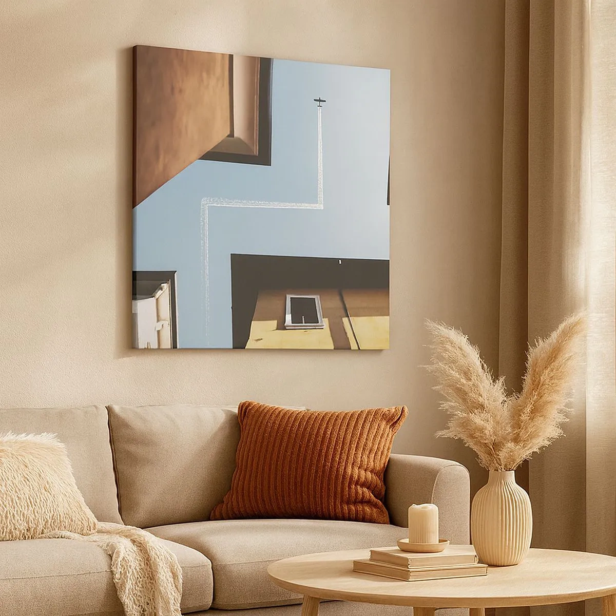 Impression sur toile - Image sur toile - Au-dessus du labyrinthe de la ville - 30x30 cm