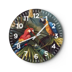 Horloge murale - Pendule murale - Romantisme dans les tropiques - 30x30 cm