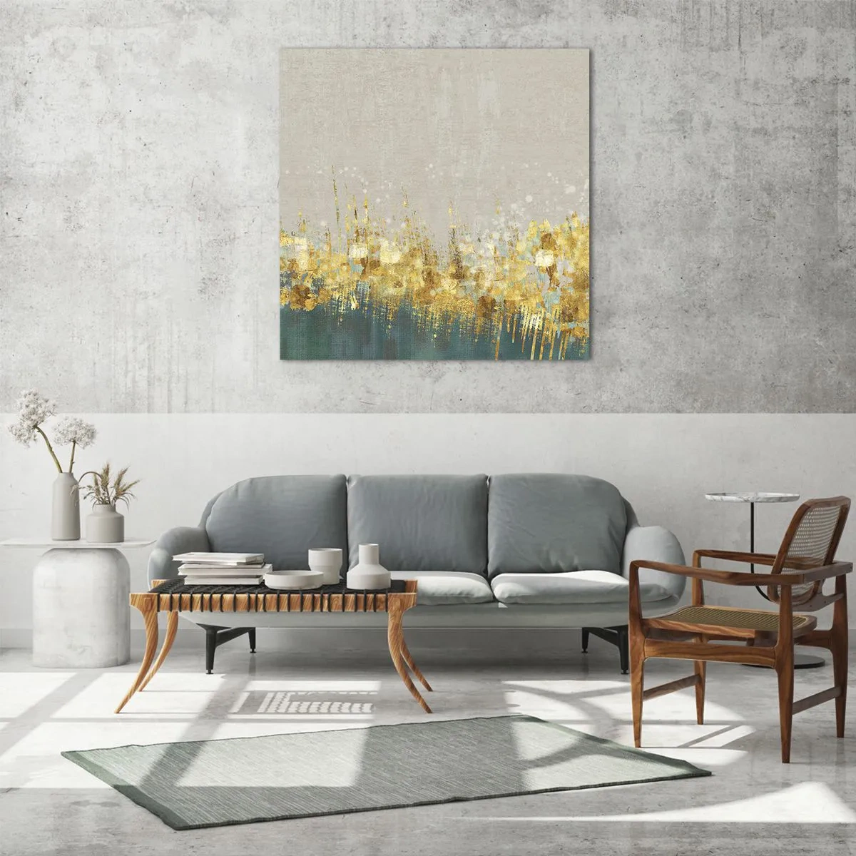 Impression sur verre - Image sur verre - La frontière dorée - 40x40 cm