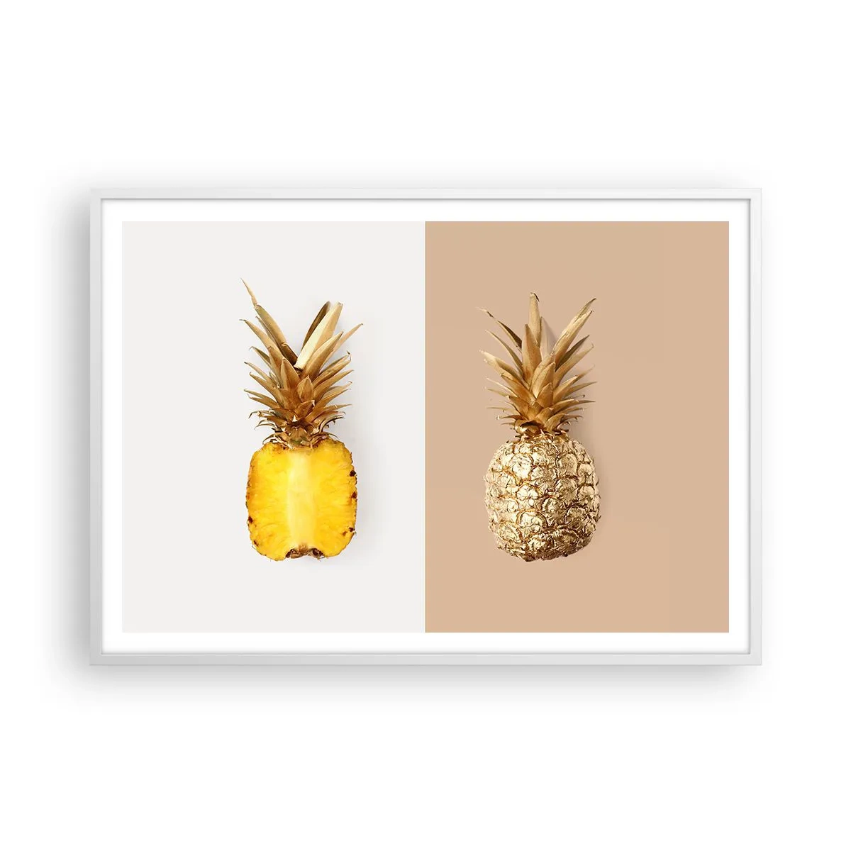 Affiche dans un cadre blanc - Poster - Ananas pour nous - 100x70 cm