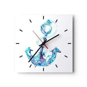 Horloge murale - Pendule murale - Le confident des secrets de la mer - 40x40 cm
