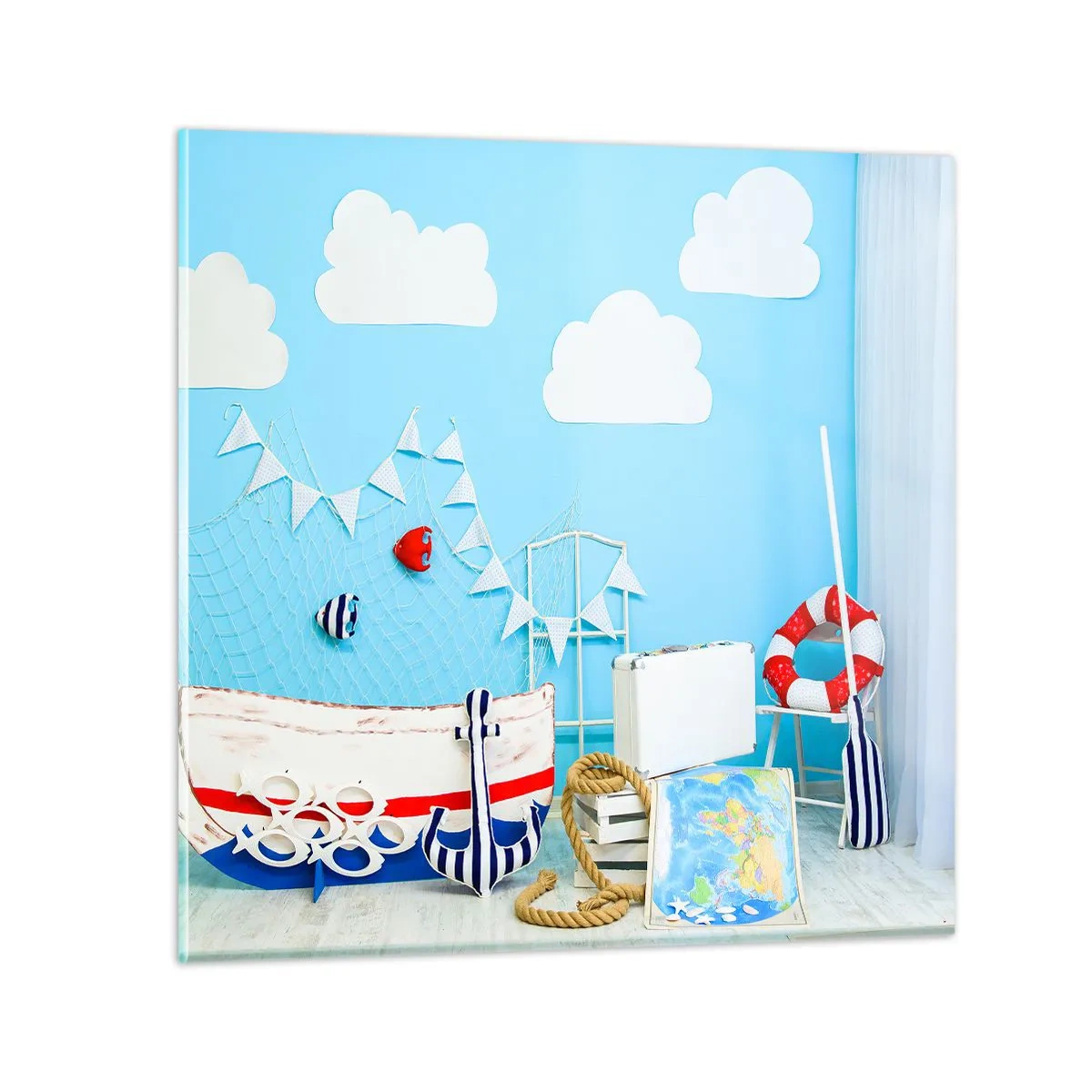 Impression sur verre - Image sur verre - Nostalgie infantile de l'aventure - 60x60 cm