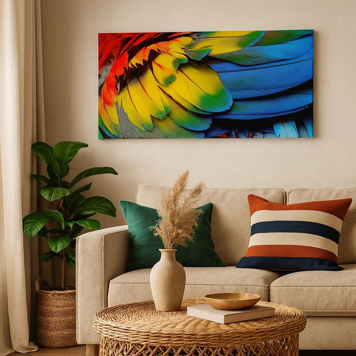 Impression sur toile - Image sur toile - Oiseau de paradis - 100x40 cm