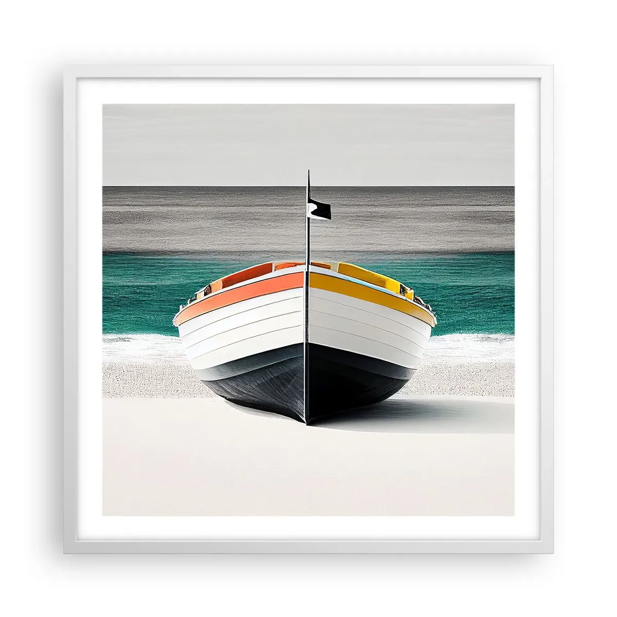 Affiche dans un cadre blanc - Poster - A sa place - 60x60 cm