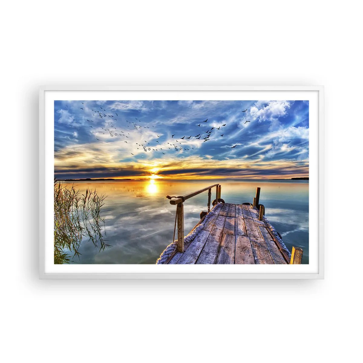 Affiche dans un cadre blanc - Poster - Le vent se repose - 91x61 cm