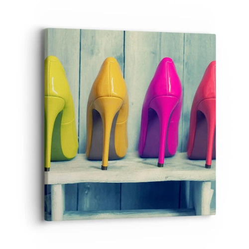 Impression sur toile - Image sur toile - Promenade sur l'arc-en-ciel - 40x40 cm