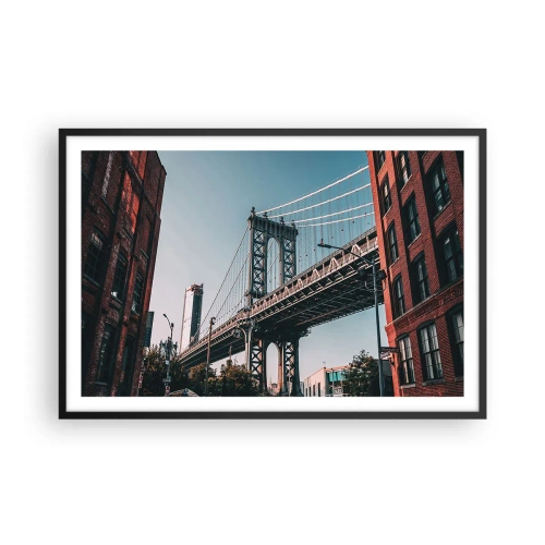 Affiche dans un cadre noir - Poster - Sur les vagues de la ville - 91x61 cm