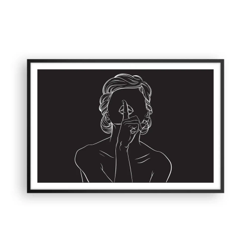 Affiche dans un cadre noir - Poster - La beauté s'épanouit en silence - 91x61 cm