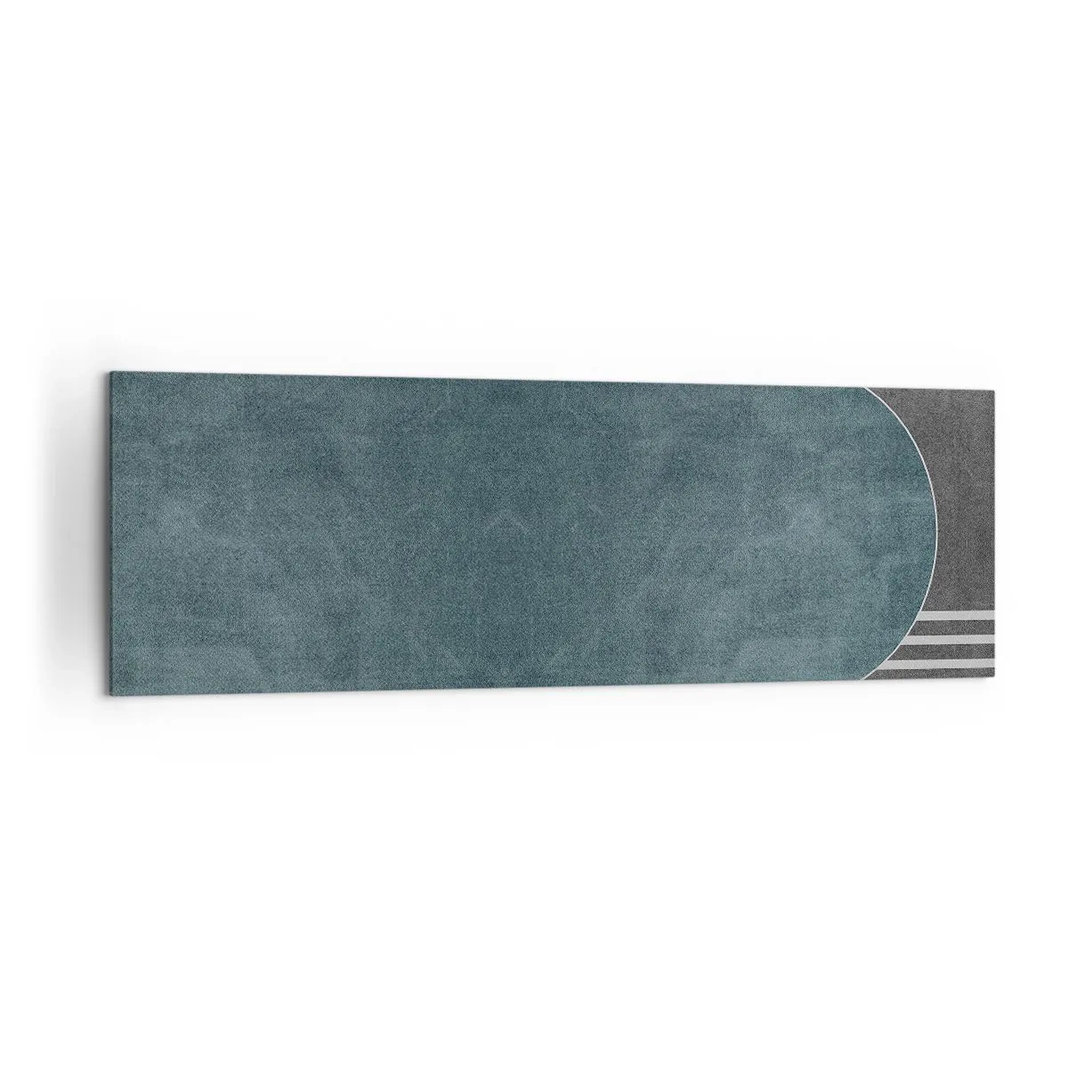 Impression sur toile - Image sur toile - Abstraction géométrique dans les tons de gris et de vert - 160x50cm - Composition de niveaux - Décoration murale moderne pour le salon et la chambre ARTTOR