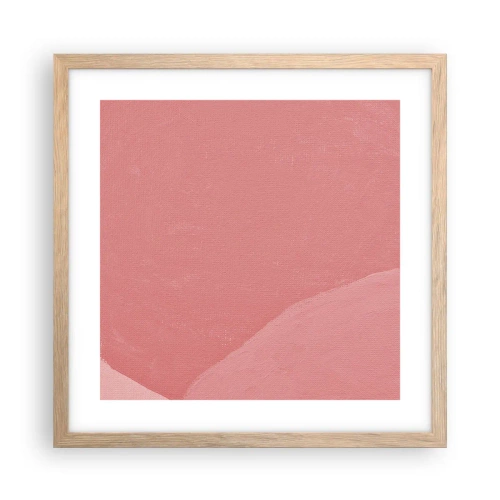 Affiche dans un chêne clair - Poster - Composition organique en rose - 40x40 cm