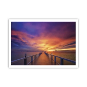 Affiche - Poster - Une jetée menant à la mer au coucher du soleil - 100x70cm - Sans fin - Décoration murale moderne pour le salon et la chambre ARTTOR