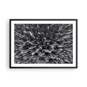 Affiche dans un cadre noir - Poster - Structure abstraite en nuances de gris - 70x50cm - Ça ne peut pas être plus dur que ça - Décoration murale moderne pour le salon et la chambre ARTTOR