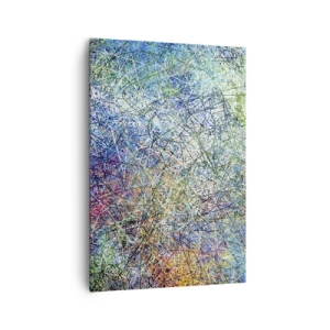 Impression sur toile - Image sur toile - Composition abstraite avec des lignes et des textures multicolores - 70x100cm - Ce n'est pas si simple - Décoration murale moderne pour le salon et la chambre ARTTOR