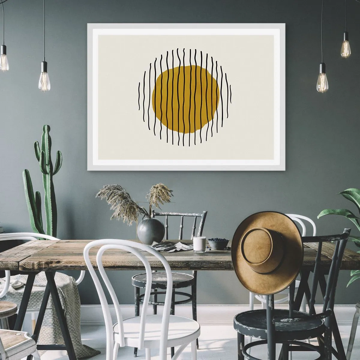 Affiche dans un cadre blanc - Poster - Abstraction tremblante de chaleur - 100x70 cm