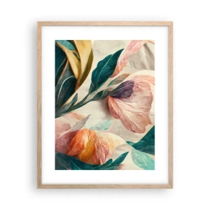 Affiche dans un chêne clair - Poster - Fleurs des îles du sud - 40x50 cm