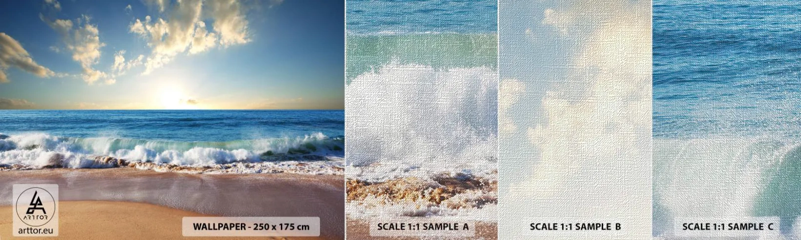 Échantillon de Papier Peint Premium Canvas - Mouvement et immobilité à la fois - Paysage, Mer, Plage - 100x30 cm