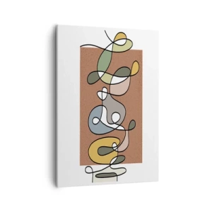 Impression sur toile - Image sur toile - Abstraction colorée avec des taches et des lignes - 50x70cm - Une abstraction qui mérite le sourire - Décoration murale moderne pour le salon et la chambre ARTTOR