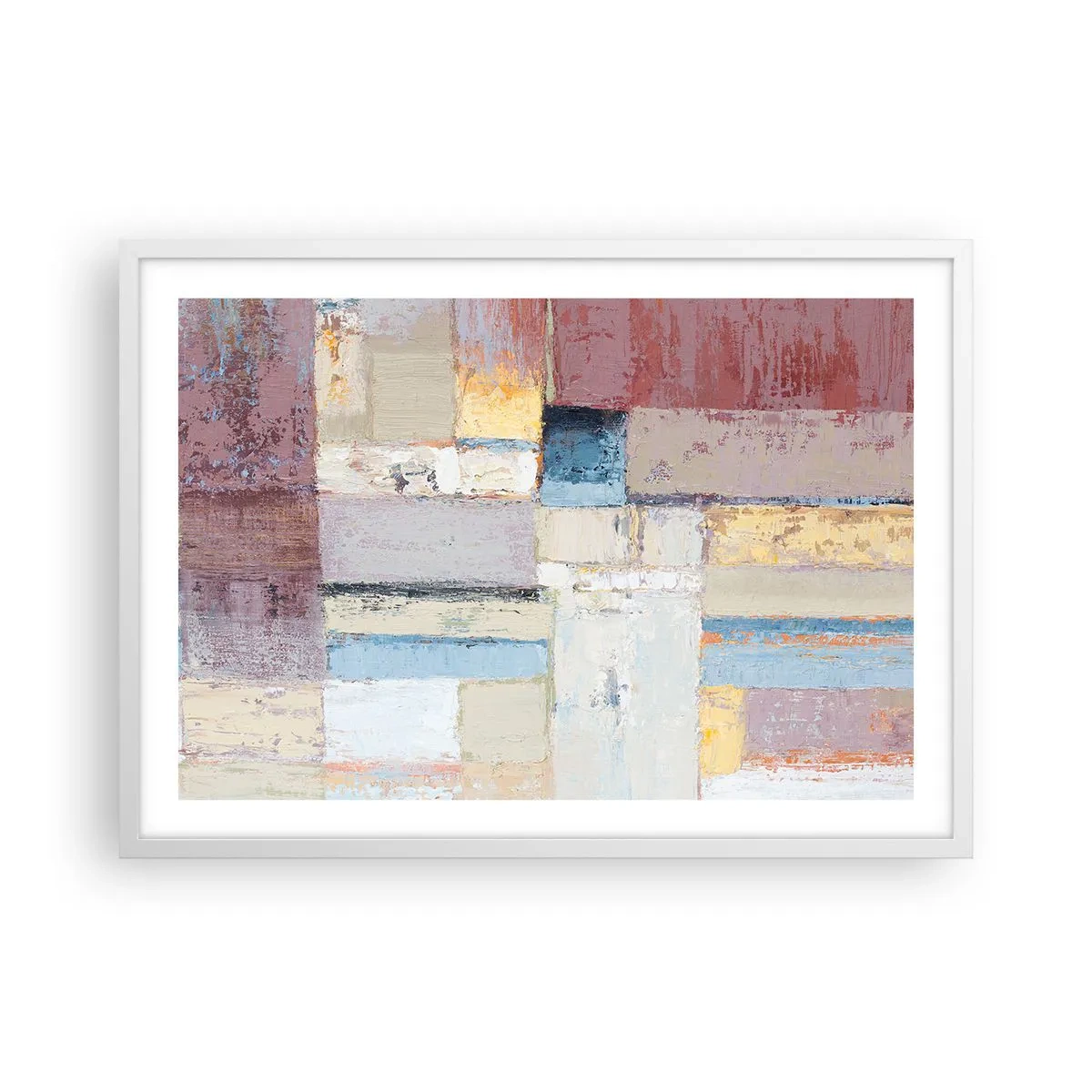 Affiche dans un cadre blanc - Poster - Le calme de la géométrie - 70x50 cm