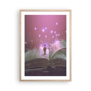 Affiche dans un chêne clair - Poster - Invitation à un autre monde - lisez ! - 50x70 cm