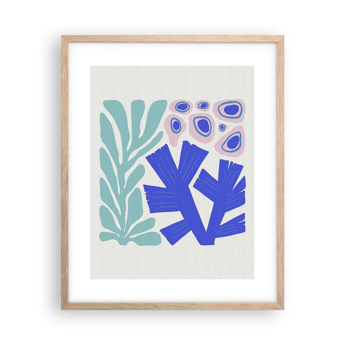 Affiche dans un chêne clair - Poster - Jardin sous-marin - 40x50 cm