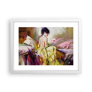 Affiche dans un cadre blanc - Poster - Entre les lèvres et le bord de la tasse - 40x30 cm