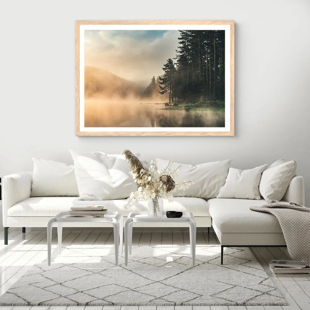 Affiche dans un chêne clair - Poster - Naissance du jour - 91x61 cm