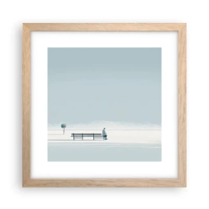 Affiche dans un chêne clair - Poster - Oui, j'attends. - 30x30 cm