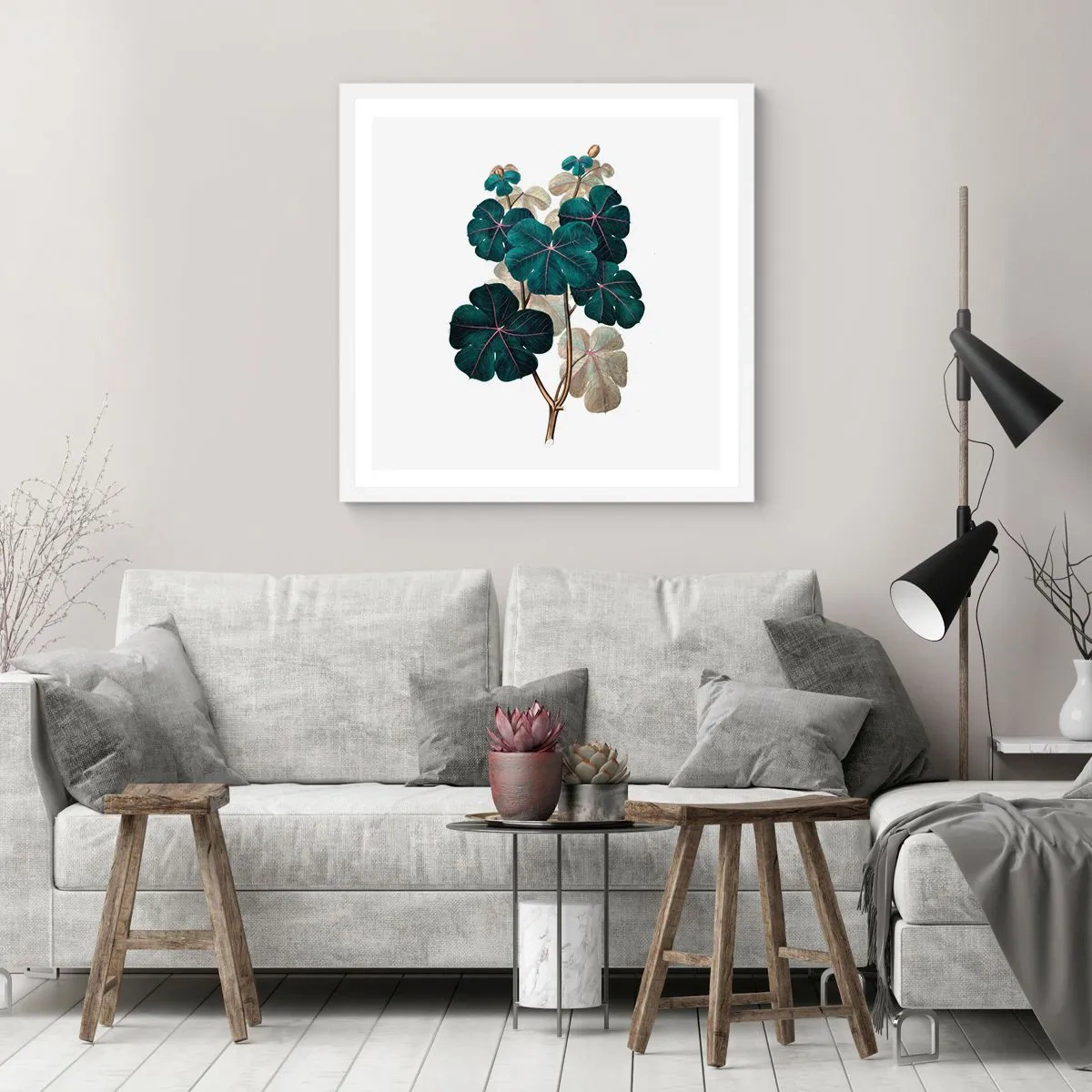 Affiche dans un cadre blanc - Poster - De l'ancien herbier - 30x30 cm