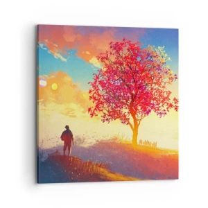 Impression sur toile - Image sur toile - Pèlerin à destination - 70x70 cm