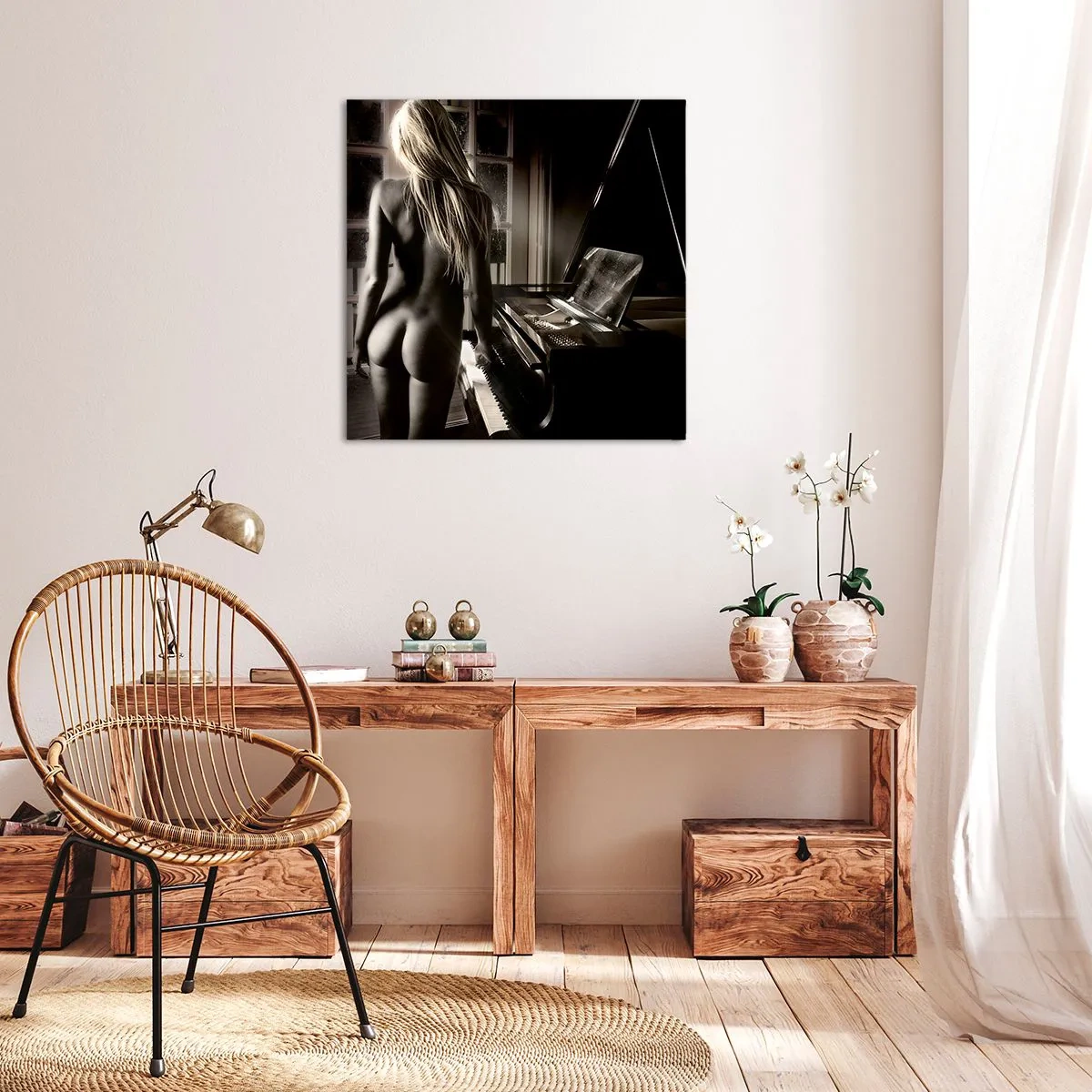 Impression sur toile - Image sur toile - Harmonie parfaite du soir - 50x50 cm